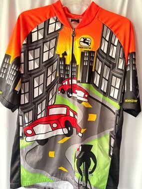 Giordana Super Fit Men's Cityscape Car Traffic Bikes Rule Cycling Jersey Med